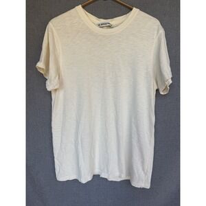 American Giant Top Womens L Slub Crew Neck Short Sleeve SuPima Cotton‎ Ivory